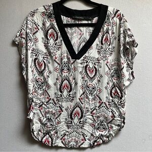 Iris Setlakwe Women's Patterned Top Short Sleeve Shirt Sz 4